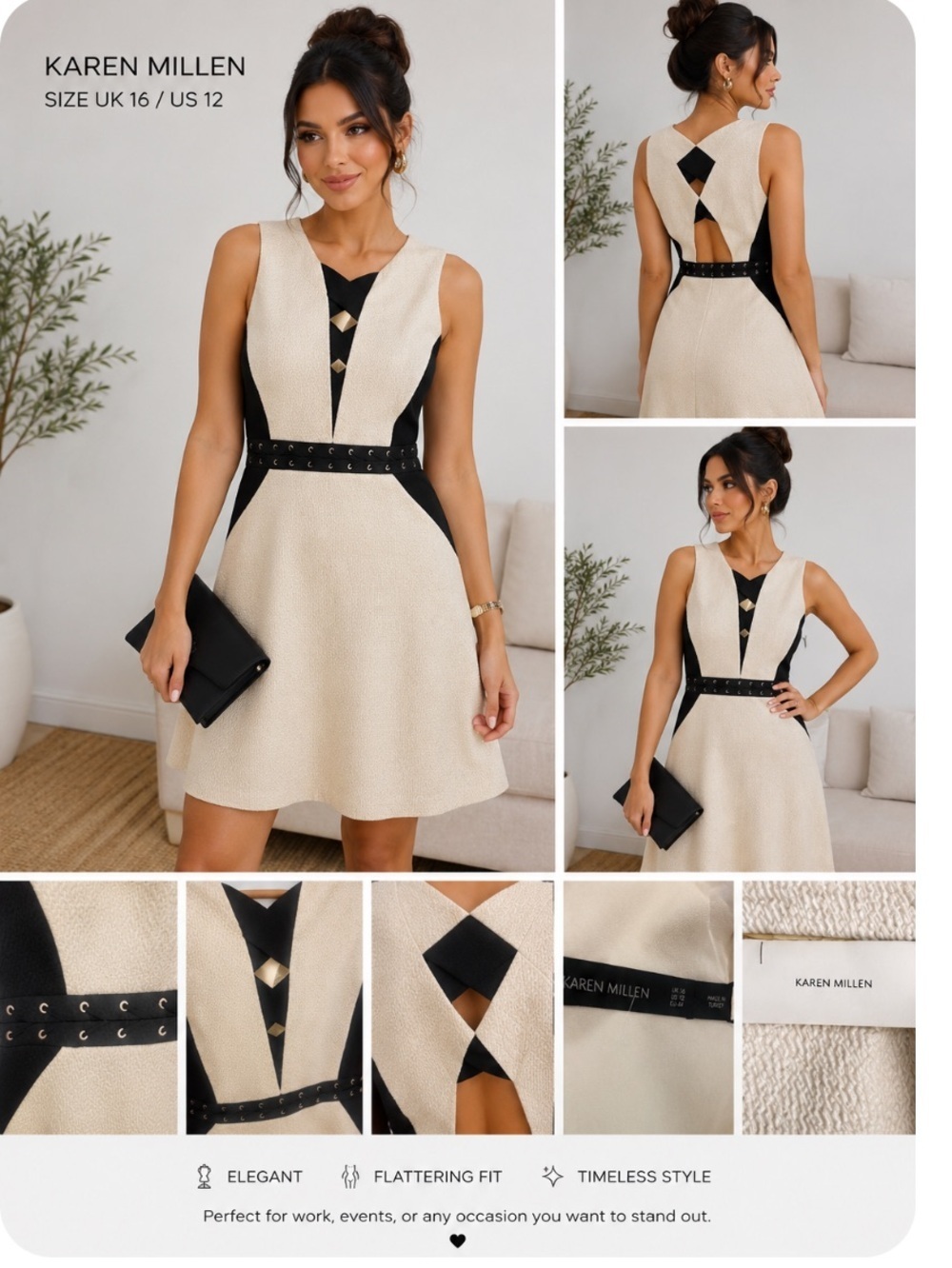 NWT Karen Millen Black & White
Sleeveless Dress Sz 12
